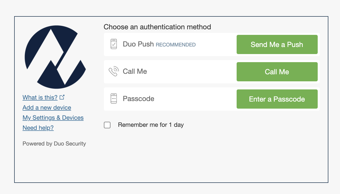 Send Me a Push to authenticate into the website