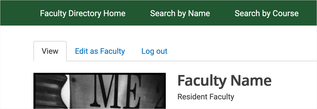 The Edit as Faculty link is to the right of the View tab.