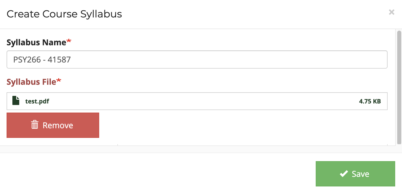 Edit course syllabus